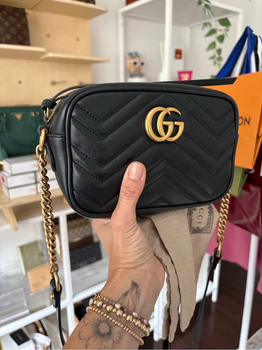 Gucci, Gigi Marmont, mini camera bag black - Picture 10 of 14